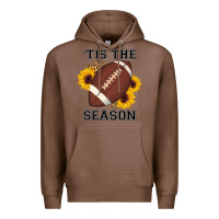 Chestnut tis the season football sunflower Premium Hoodie - AdoDesignShop