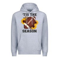 Heather Grey tis the season football sunflower Premium Hoodie - AdoDesignShop
