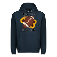 Navy tis the season football sunflower Premium Hoodie - AdoDesignShop