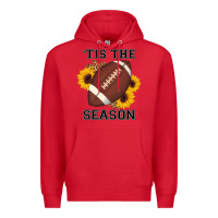 Red tis the season football sunflower Premium Hoodie - AdoDesignShop