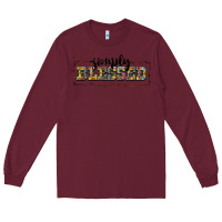 Burgundy simply blessed Long Sleeve Tee - BarkalooDesign