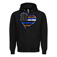 Black police heart Zipper Hoodie - RanaPortraitStore