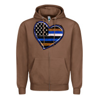 Chestnut police heart Zipper Hoodie - RanaPortraitStore