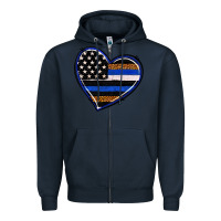 Navy police heart Zipper Hoodie - RanaPortraitStore