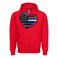 Red police heart Zipper Hoodie - RanaPortraitStore