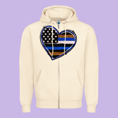 Zipper Hoodie police heart