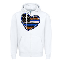White police heart Zipper Hoodie - RanaPortraitStore