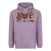 Lavender peace love bulldog Heavyweight Hoodie - RanaPortraitStore