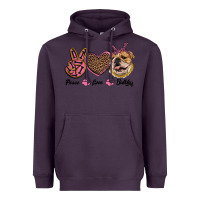 Plum peace love bulldog Heavyweight Hoodie - RanaPortraitStore