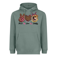 Sage peace love bulldog Heavyweight Hoodie - RanaPortraitStore