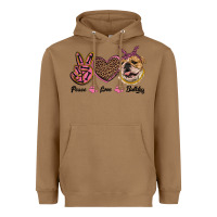 Toasted Coconut peace love bulldog Heavyweight Hoodie - RanaPortraitStore