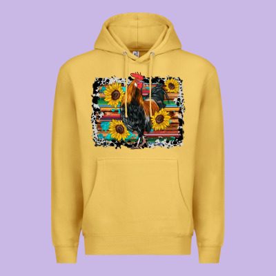 Western Rooster Coop Animals Sunflowers Cowhide Serape Wooden Premium Hoodie Designed By Artiststas