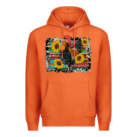 Carrot western rooster coop animals sunflowers cowhide serape wooden Premium Hoodie - Artiststas