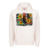 Pale Pink western rooster coop animals sunflowers cowhide serape wooden Premium Hoodie - Artiststas