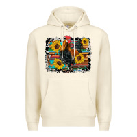 Sandshell western rooster coop animals sunflowers cowhide serape wooden Premium Hoodie - Artiststas