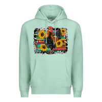 Seafoam western rooster coop animals sunflowers cowhide serape wooden Premium Hoodie - Artiststas