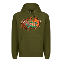Army Green tis the season football pumpkin Premium Hoodie - AdoDesignShop