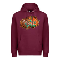Burgundy tis the season football pumpkin Premium Hoodie - AdoDesignShop