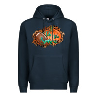 Navy tis the season football pumpkin Premium Hoodie - AdoDesignShop