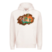 Pale Pink tis the season football pumpkin Premium Hoodie - AdoDesignShop