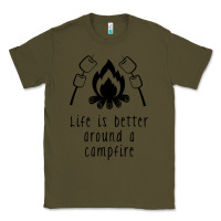 Army Green life is better around a campfire Classic Tee - Unal Design