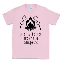 Bubblegum Pink life is better around a campfire Classic Tee - Unal Design