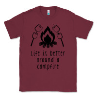 Burgundy life is better around a campfire Classic Tee - Unal Design