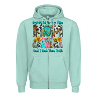 Seafoam god gifted me two titles mom and grandma and i roc Zipper Hoodie - RanaPortraitStore