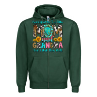 Sports Green god gifted me two titles mom and grandma and i roc Zipper Hoodie - RanaPortraitStore