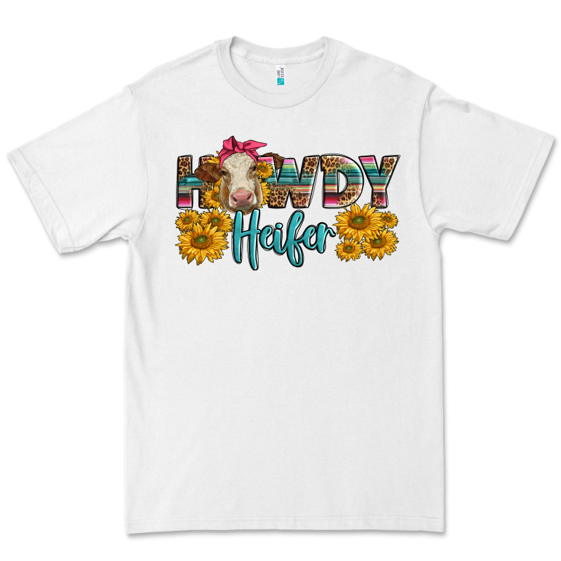 Western Howdy Heifer With Charolais Cow Premium Tee by LillyAllenDesigns | Teevron