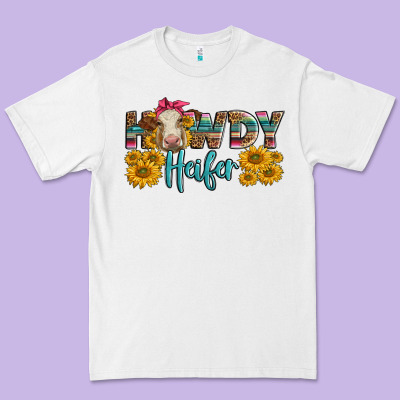 Western Howdy Heifer With Charolais Cow Premium Tee Designed By Lillyallendesigns