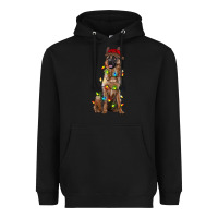 Black christmas german shepherd Heavyweight Hoodie - RanaPortraitStore