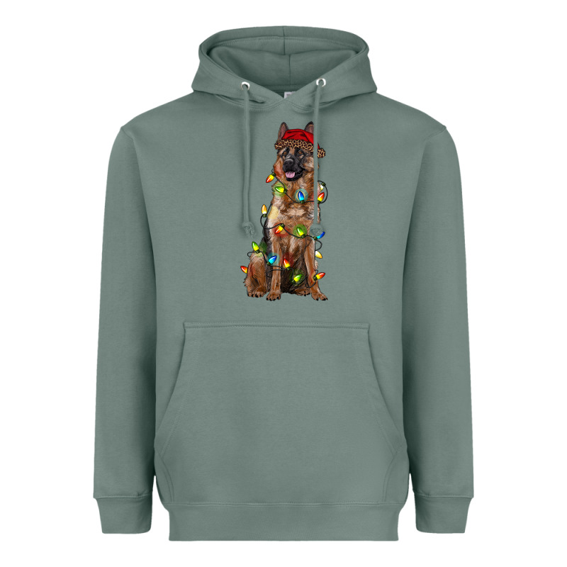 Christmas German Shepherd Heavyweight Hoodie by RanaPortraitStore | Teevron