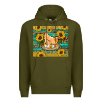 Army Green western farm chicken coop animals sunflowers leopard turquoise wooden Premium Hoodie - Artiststas