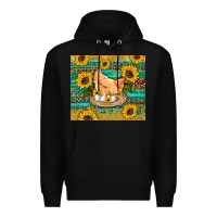 Black western farm chicken coop animals sunflowers leopard turquoise wooden Premium Hoodie - Artiststas