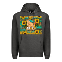 Charcoal Heather western farm chicken coop animals sunflowers leopard turquoise wooden Premium Hoodie - Artiststas