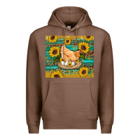 Chestnut western farm chicken coop animals sunflowers leopard turquoise wooden Premium Hoodie - Artiststas