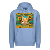 Colony Blue western farm chicken coop animals sunflowers leopard turquoise wooden Premium Hoodie - Artiststas
