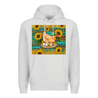 Dove Grey western farm chicken coop animals sunflowers leopard turquoise wooden Premium Hoodie - Artiststas