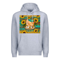 Heather Grey western farm chicken coop animals sunflowers leopard turquoise wooden Premium Hoodie - Artiststas