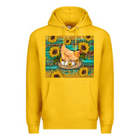 Lemon western farm chicken coop animals sunflowers leopard turquoise wooden Premium Hoodie - Artiststas
