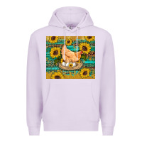 Lilac western farm chicken coop animals sunflowers leopard turquoise wooden Premium Hoodie - Artiststas