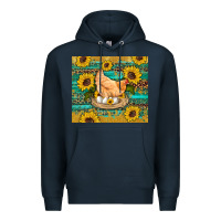 Navy western farm chicken coop animals sunflowers leopard turquoise wooden Premium Hoodie - Artiststas