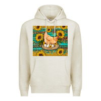 Oatmeal Heather western farm chicken coop animals sunflowers leopard turquoise wooden Premium Hoodie - Artiststas