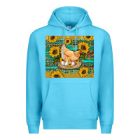 Ocean Blue western farm chicken coop animals sunflowers leopard turquoise wooden Premium Hoodie - Artiststas