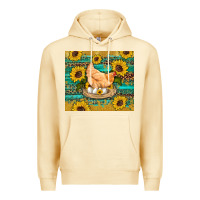 Pina Colada western farm chicken coop animals sunflowers leopard turquoise wooden Premium Hoodie - Artiststas