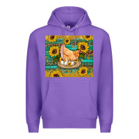 Purple western farm chicken coop animals sunflowers leopard turquoise wooden Premium Hoodie - Artiststas