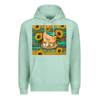Seafoam western farm chicken coop animals sunflowers leopard turquoise wooden Premium Hoodie - Artiststas