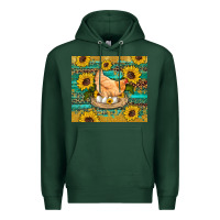 Sports Green western farm chicken coop animals sunflowers leopard turquoise wooden Premium Hoodie - Artiststas