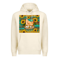 Tofu western farm chicken coop animals sunflowers leopard turquoise wooden Premium Hoodie - Artiststas